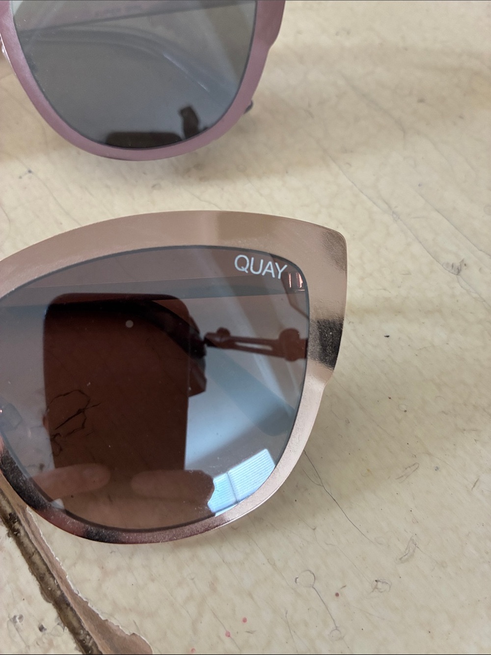 Quay Australia Cat-Eye Sunglasses in Mauve and Rose Gold - Picture 2 of 3